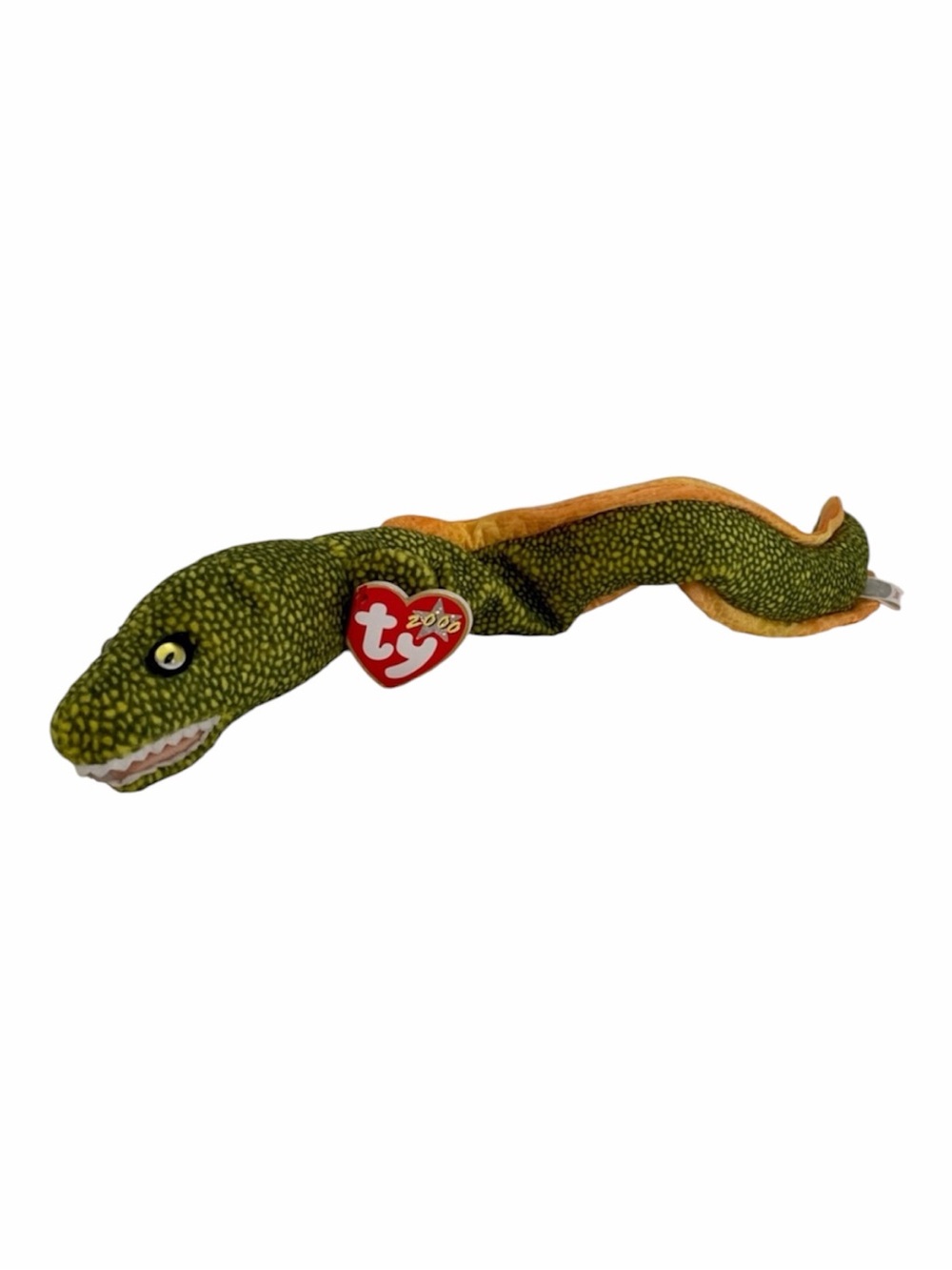 Vintage NWT Beanie Baby Ty Morrie the Moray Eel Stuffed Animal 2000 Green Yellow